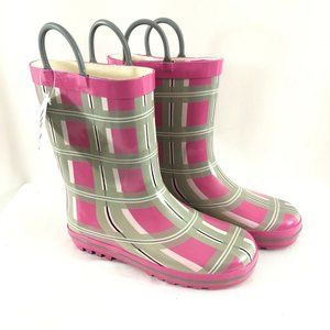 Lilly of New York Girls Rain Boots Rubber Slip On